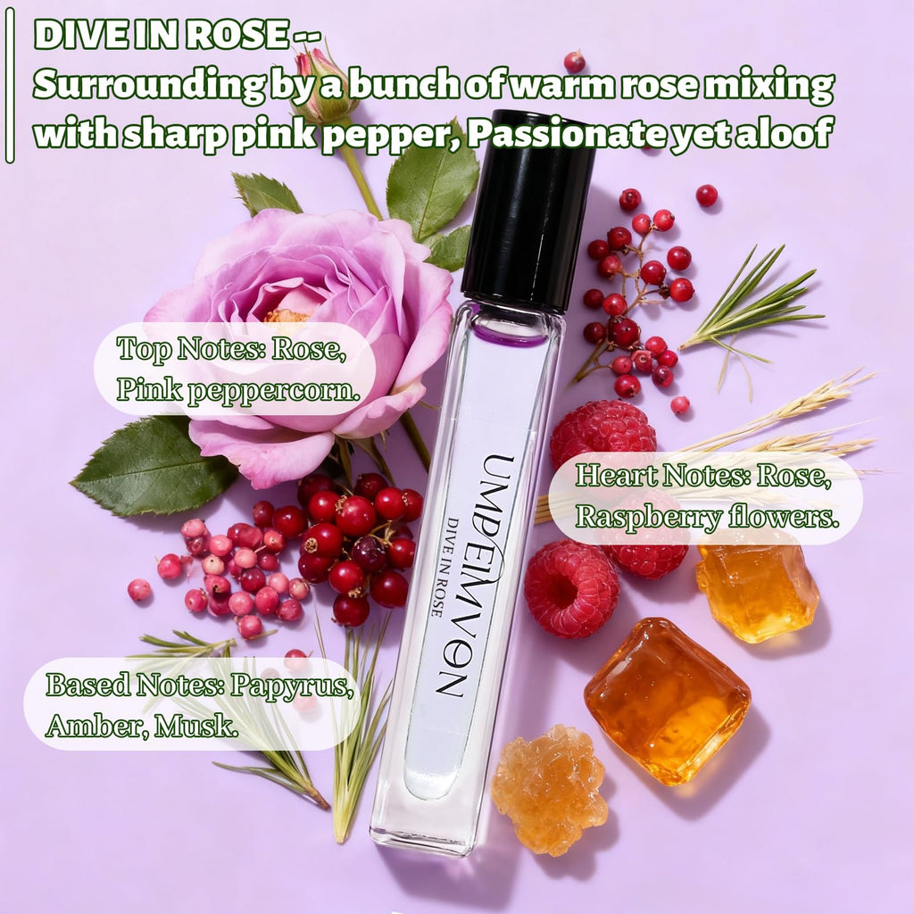 Umpeimvon 3 Pack Marshmallow Blush Perfume Oils for Women, Pink Blush Perfume Oil Roll On, Sweet Floral and Fruity, Travel Size 0.33 Fl. Oz