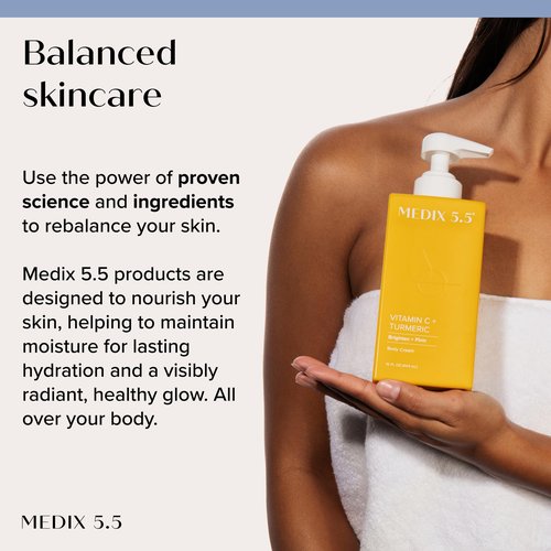 MEDIX Smooth & Glow 3PC Skin Care Set | Glycolic Acid Exfoliating Body Wash Gel + Brightening Vitamin C Cream + Firming Retinol Body Lotion Gift Box | Skin Care Products | Gifts For Women