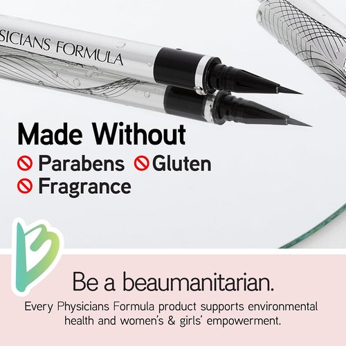 Physicians Formula Eye Booster Liquid Eyeliner - Waterproof Precision, Lash-Boosting Complex, Ultra Black, Sensitive Skin Approved, Cruelty-Free & Vegan