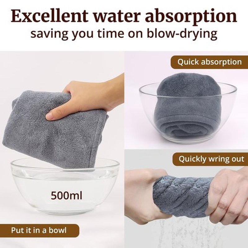 HFZRZFH Hair Towel Wrap for Women - 3 Pack Plush Yarn Turbo Twist Hair Towels, Super Absorbent Turban Towel for Wet Hair, Quick Drying Plopping Towels for Long Thick Curly Hair