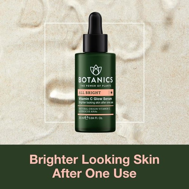 Botanics Vitamin C Face Serum - Brightening Glow Formula with Natural Vitamin C - Vegan & Cruelty-Free (1 Fl Oz)
