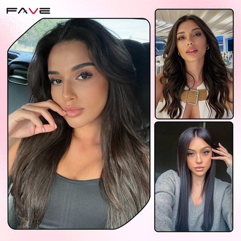 FAVE 18 Inch Clip in Human Hair Extensions 110g Seamless & Invisible Clip in Hair Extensions 100% Remy Human Hair Hairpieces for Volume & Length (Natural Black)