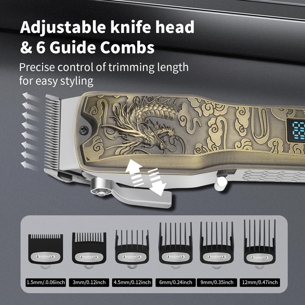 HIENA PRO Professional Hair Clipper for Men, Electric Barber Clippers, Rechargeable Cordless Hair Cutting Clippers, Men's Hair Cutting Tools(Bronze)