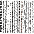 Barb Wire Temporary Tattoo,Adult Long Barbed Wire Tattoo Pamela Anderson Costume Kids Black Fake Wrist Tattoos for Halloween Costume,15-Sheet