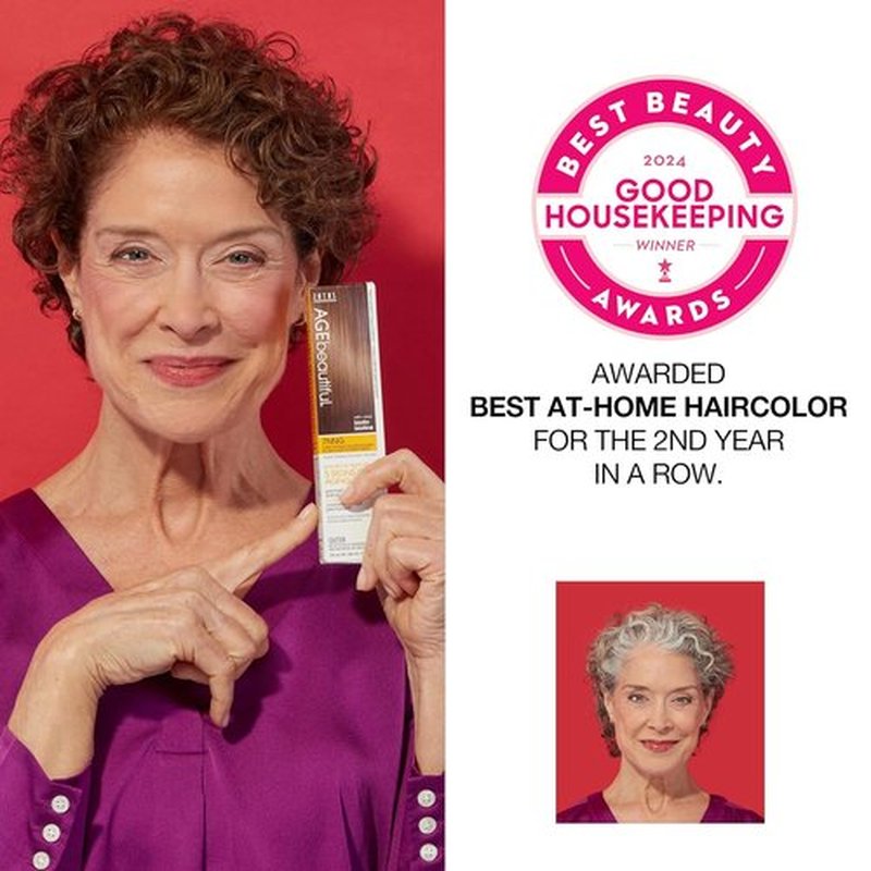 AGE Beautiful Permanent Hair Color Dye - 100% Gray Coverage & Anti-Aging Formula | Biotin Infused for Thicker, Healthier Hair