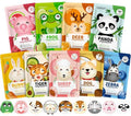 KONEUK 9 Pack Animal Face Masks Skincare for Kids, Bulk Sheet Hydrating Face Mask for Kids Skin Care, Collagen Face Mask for Teens Women, Easter Basket Stuffers, Spa Party Gifts for Teen Girls