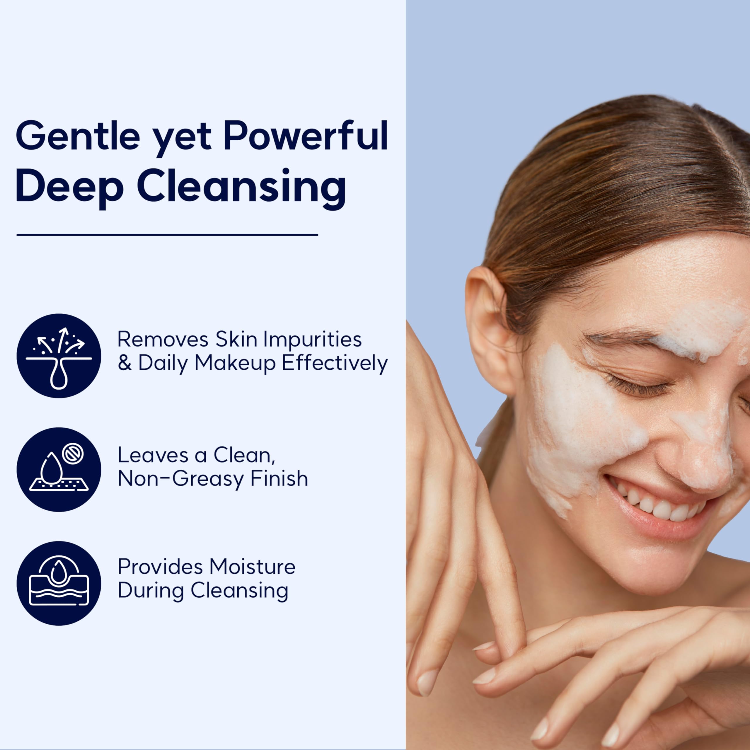 AFTERLAB Hydrating Foam Cleanser pH 5.5 with Azulene, Mild Acidic Facial Cleanser for Sensitive & Breakout-Prone Skin, Gentle Daily Face Wash for Men & Women, 5.07 fl oz