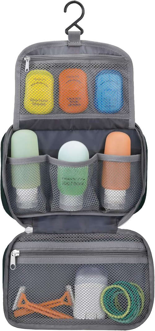 Travelon Compact Hanging Toiletry Kit - Versatile Organizer for Travel Essentials | Lightweight & Durable