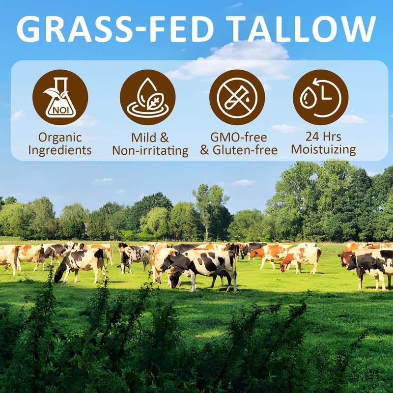HaimaiLife Beef Tallow for Skin, Tallow and Honey Balm,Beef Tallow For Face, Grass Fed Beef Tallow for All skin Type, Honey Tallow Face Moisturizer for Skincare, 150 Gram(5.3 Oz)