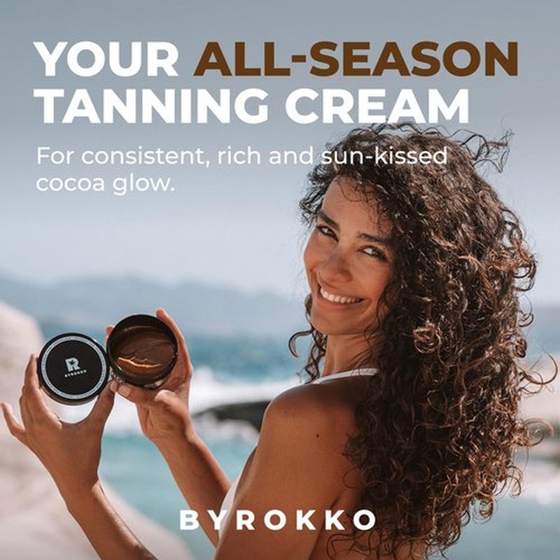 BYROKKO Shine Brown Chocolate Tan Accelerator Cream 6.8 Fl Oz, Outdoor Sun or Indoor Tanning Oil or Tanning Bed Lotion, Fast Bronzer with Premium Natural Ingredients for Deep, Long-Lasting Glow