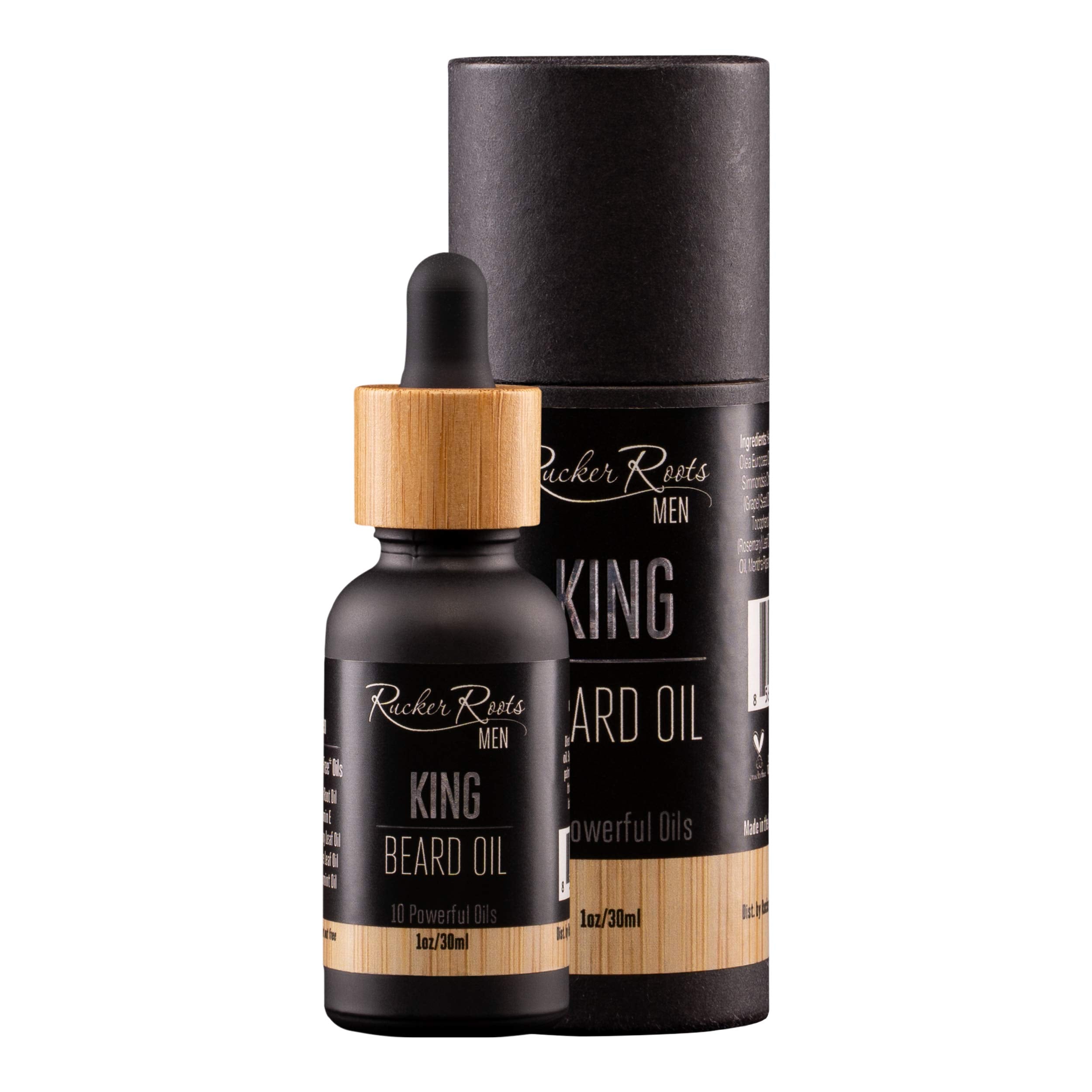 Rucker Roots x King Beard Oil | Nut Free Oils| 10 Powerful Oils| Moisture Lock| Smooth & Shiny| For Healthy Hair Growth|