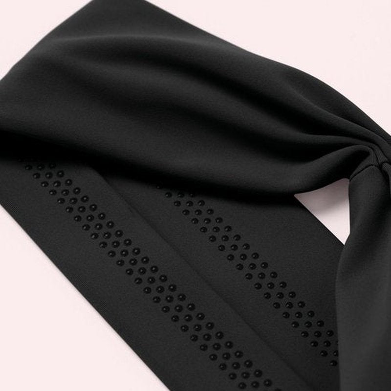 The Hair Edit Lotus Band Soft Pleated Headband, Headbands for Women, Hair Accessories, Non Slip Head Bands for Yoga & Working Out, Everyday Hair Accessory, Fashion Accessories for Women & Girls-Black