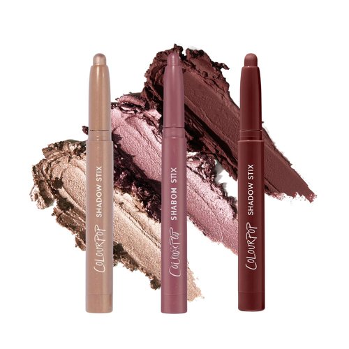 ColourPop Rose Goals Shadow Stix Makeup Kit - Matte + Shimmer Eyeshadow Make Up Set - Vegan & Cruelty-Free Cream Eyeshadow Sticks with High-Pigment & Metallic Finishes (3 Count)