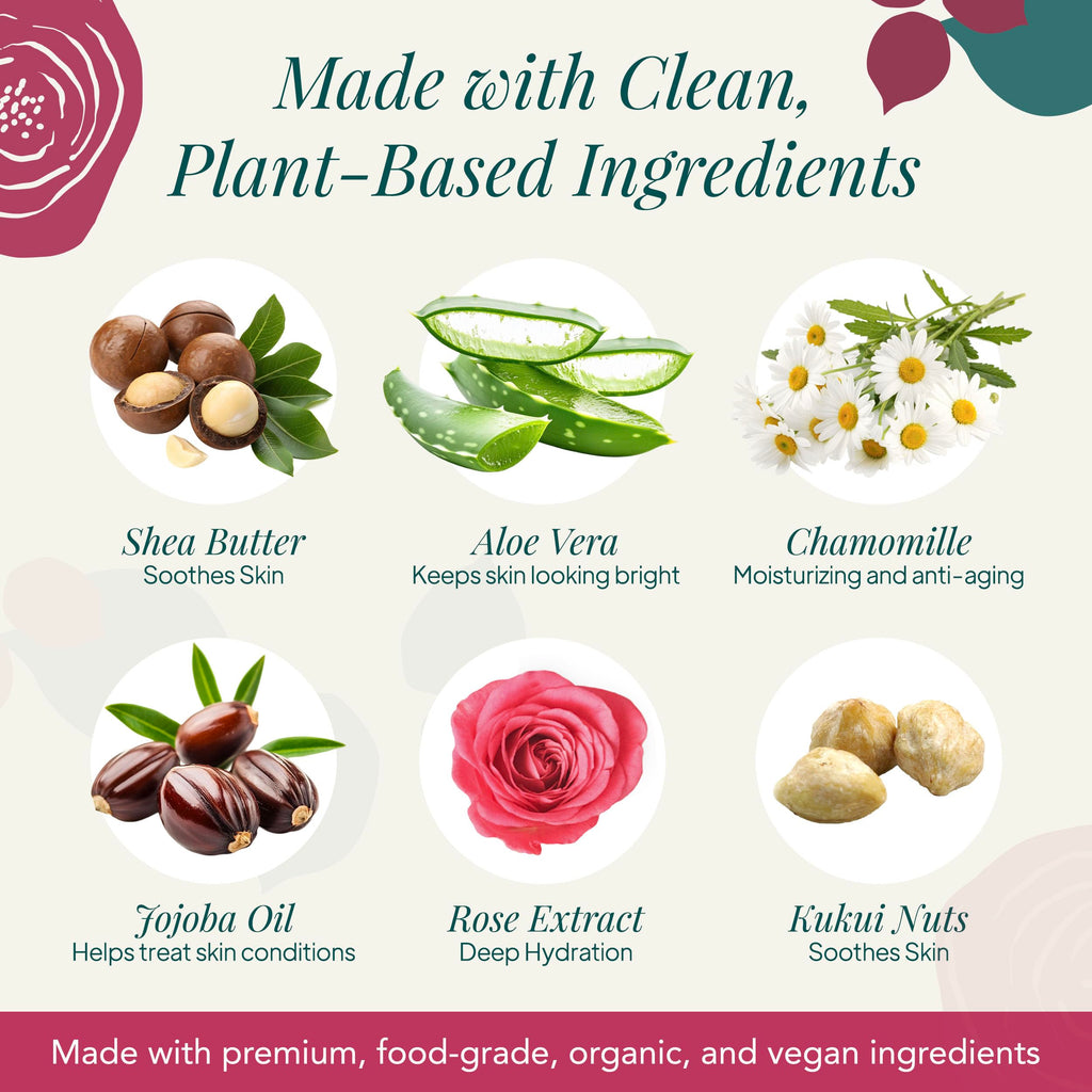 Saavy Naturals Moisturizing Body Wash for Sensitive Skin– Plant-Based & Pure with Coconut Oil, Shea Butter & Aloe Vera – Paraben-Free, Cruelty-Free – Bulgarian Rose – 8.5 fl oz, 2 pack