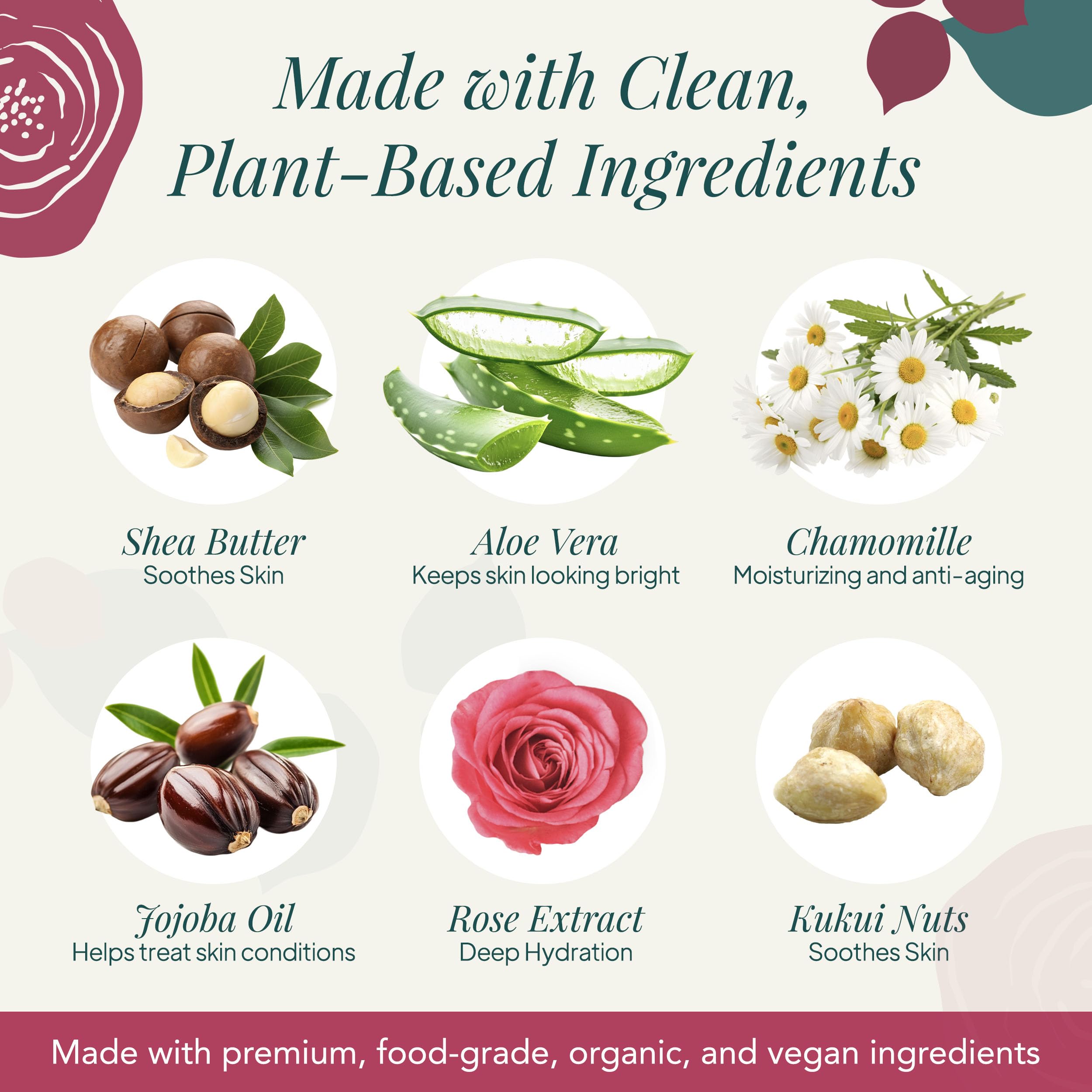 Saavy Naturals Moisturizing Body Wash for Sensitive Skin– Plant-Based & Pure with Coconut Oil, Shea Butter & Aloe Vera – Paraben-Free, Cruelty-Free – Bulgarian Rose – 8.5 fl oz, 2 pack