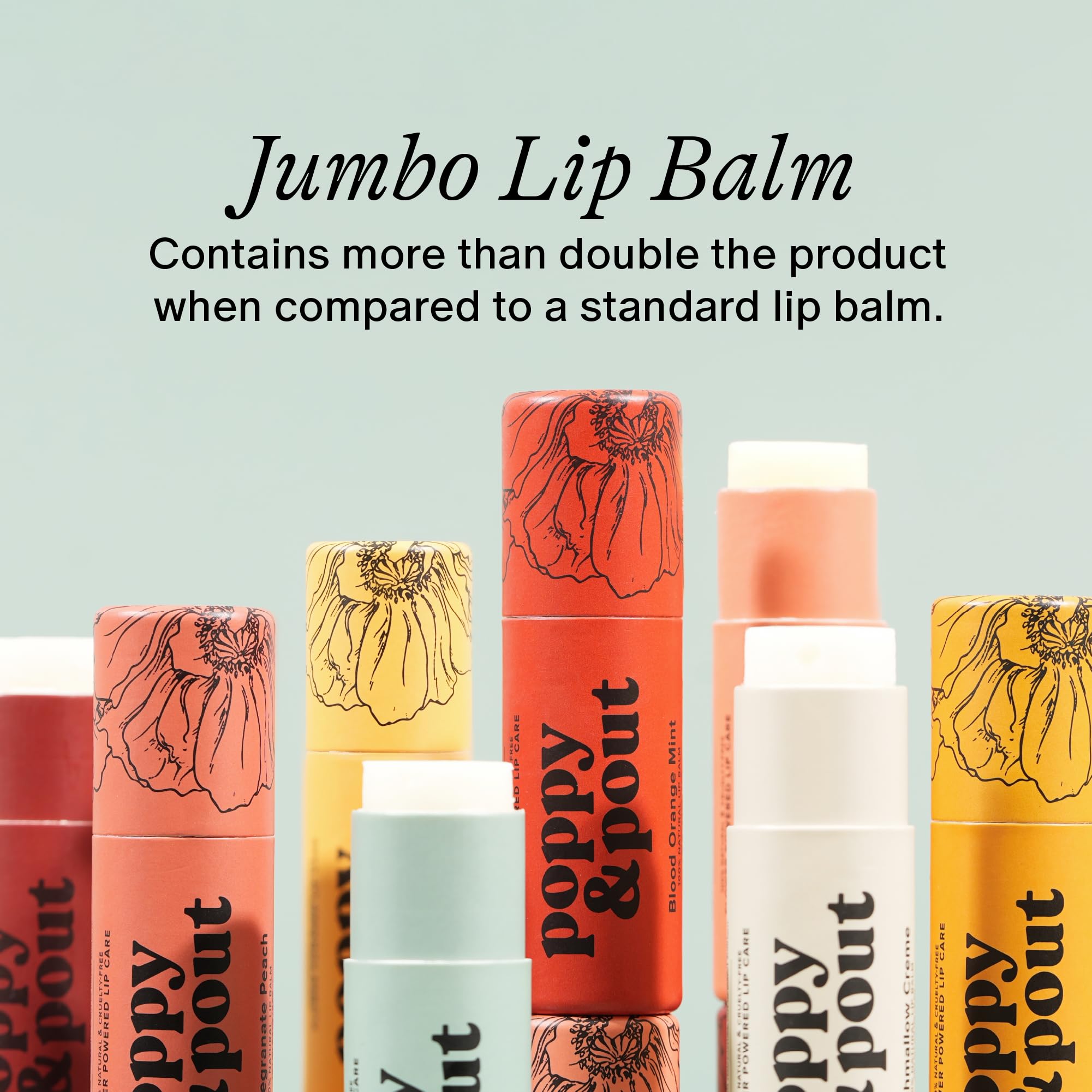 Poppy & Pout Lip Care Set | Lip Balm & Scrub | Sustainable Cardboard Tubes & Glass Jars, All Natural, Beeswax, Coconut Oil, Cruelty Free, Exfoliating & Moisturizing Lip Treatment (Pink Grapefruit)