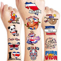 100PCS Costa Rica Pura Vida Temporary Tattoos Birthday Party Decorations Favors Supplies Summer Tropical Beach Tattoo Stickers Gifts For Kids Boys Girls School Rewards Prizes Carnival