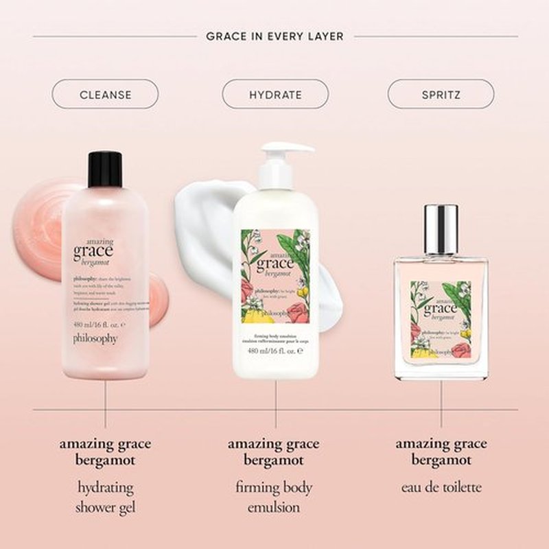 Philosophy Amazing Grace Firming Body Emulsion - Luxury Scented Lotion with Shea Butter - Fast Absorbing Hydration for Soft, Smooth Skin