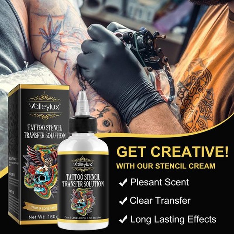 Tattoo Stencil Transfer Gel Solution, Professional Tattoo Stencil Stuff 150ml, Vegan-Friendly Stencil Gel, Fast-Drying and Long-Lasting, Clean and Easy Application, Temporary Supplies