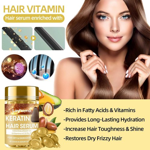 **Skiennix Keratin Hair Treatment Serum - Nourishing Leave-In Oil Capsules for All Hair Types**