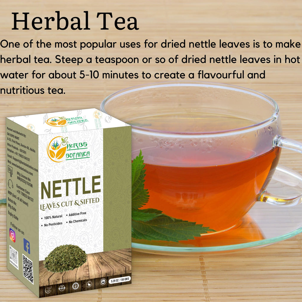 Herbs Botanica Nettle Leaf for Tea Cut and Sifted for Nourishing Herbal Tea, Smoothies Infusions, Stinging Nettle Leaf Ortiga Wellness Supplement Vegan Non GMO 5.29 oz