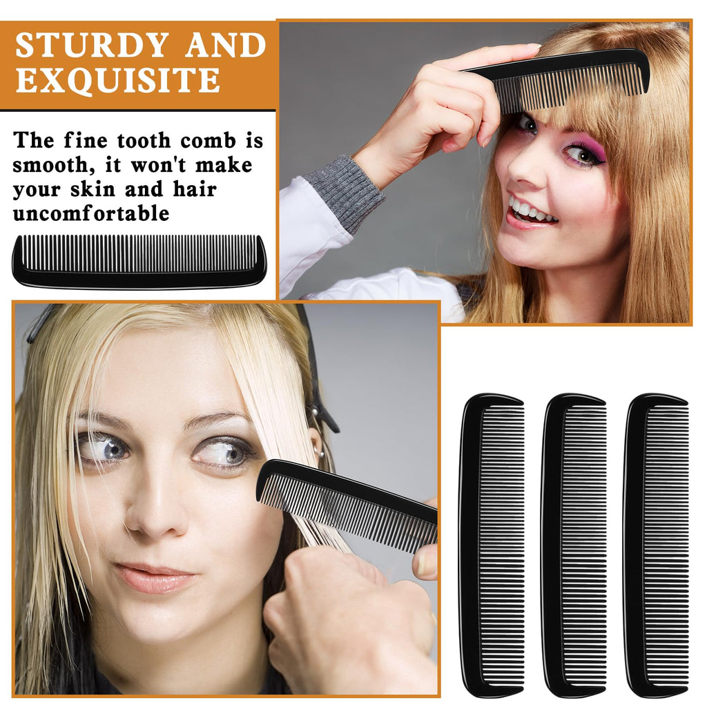 Yaomiao 500 Pieces Pocket Comb Bulk 5 Inch Plastic Hair and Travel Fine Tooth Combs for Women Men Beard Styling Dressing(Black)
