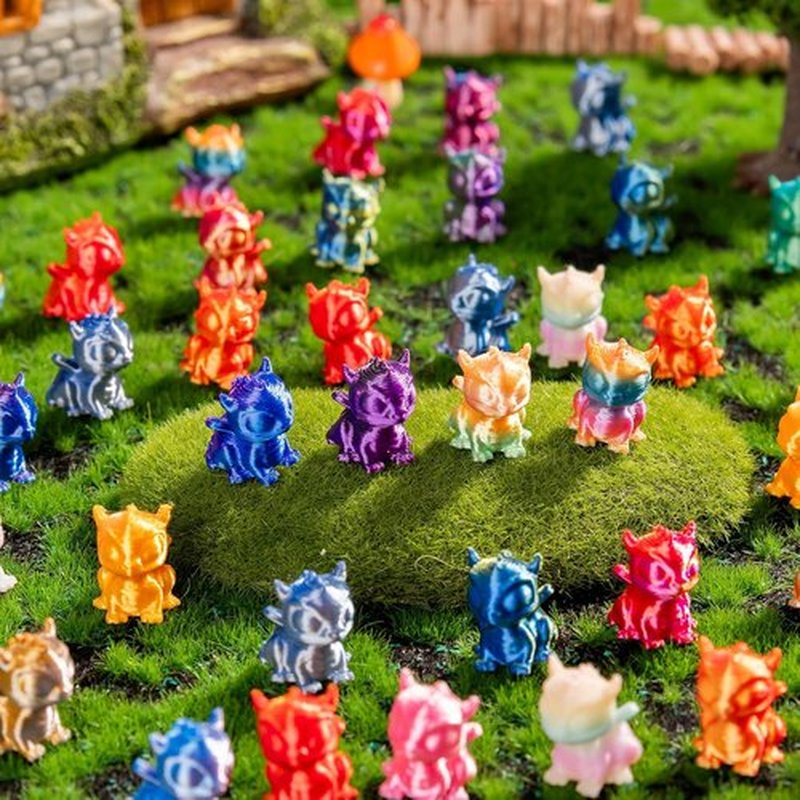 Skiennix Mini 3D Printed Dragon Figurines - 100pcs Tiny Plastic Animals for Fairy Garden Decor