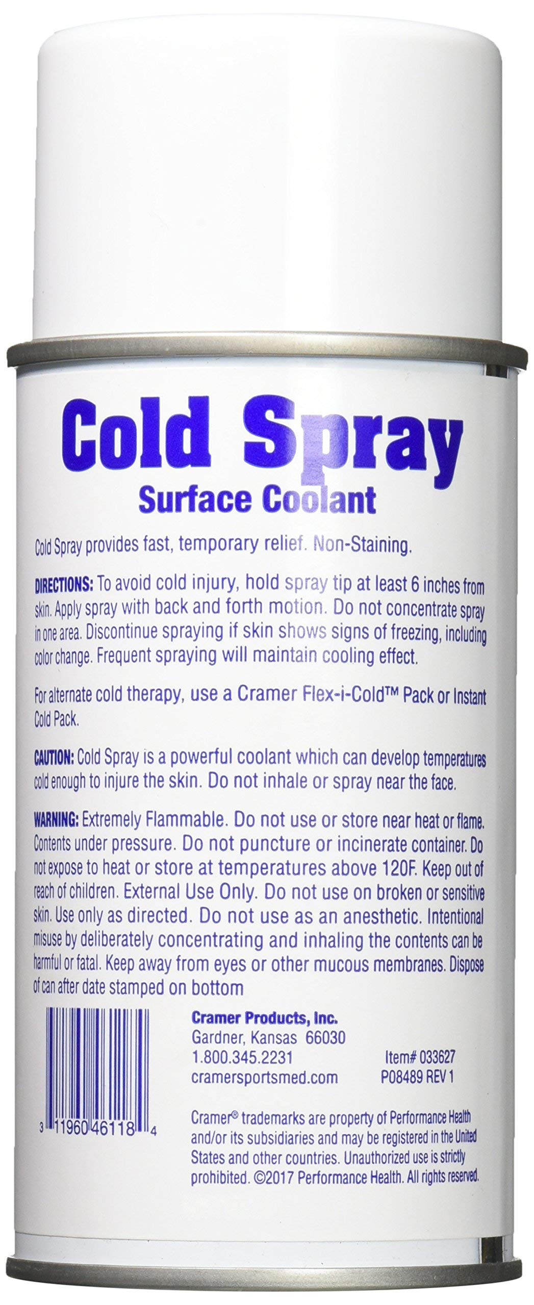 Cramer Cold Spray, Instant Cold Therapy for On-Field Use, Fast-Acting Topical Coolant, Portable 6 oz Aerosol, Mess-Free Application, Safe for Skin, Muscle & Joint Cooling Relief
