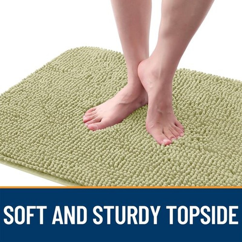 OLANLY Dog Door Mat - Absorbent Non-Slip Washable Doormat for Muddy Paws | 44x32, Quick Dry Chenille, Vanilla