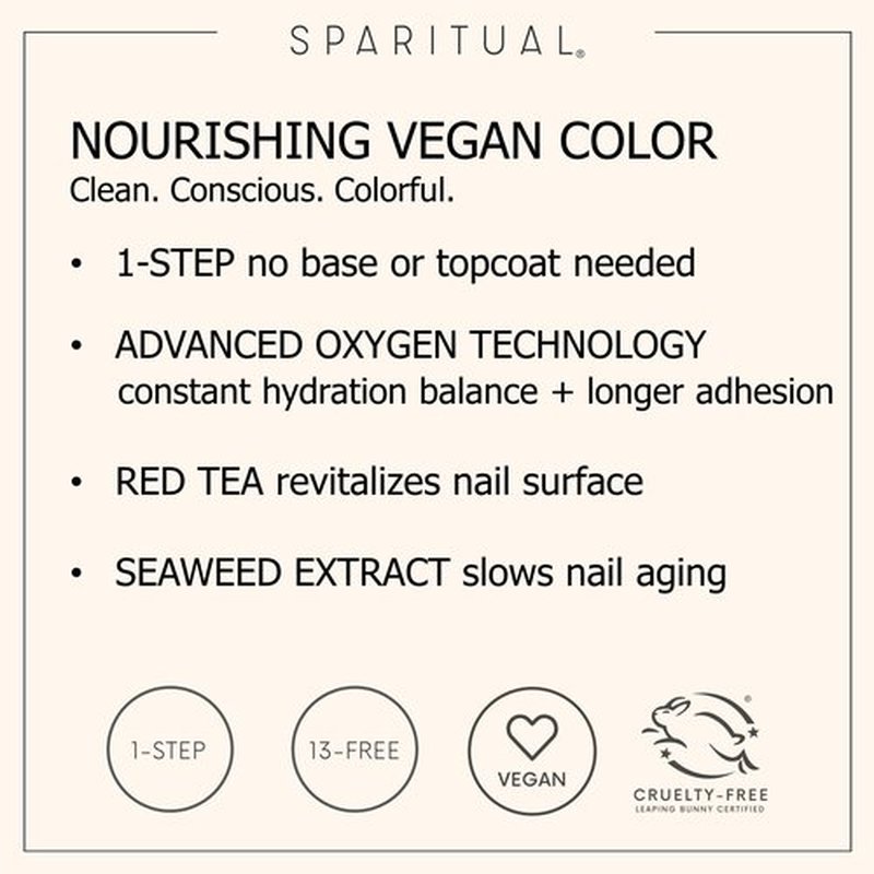SpaRitual Nourishing Vegan Color | Glowing Heart 0.5 fl oz | One-Step Nail Polish Formula