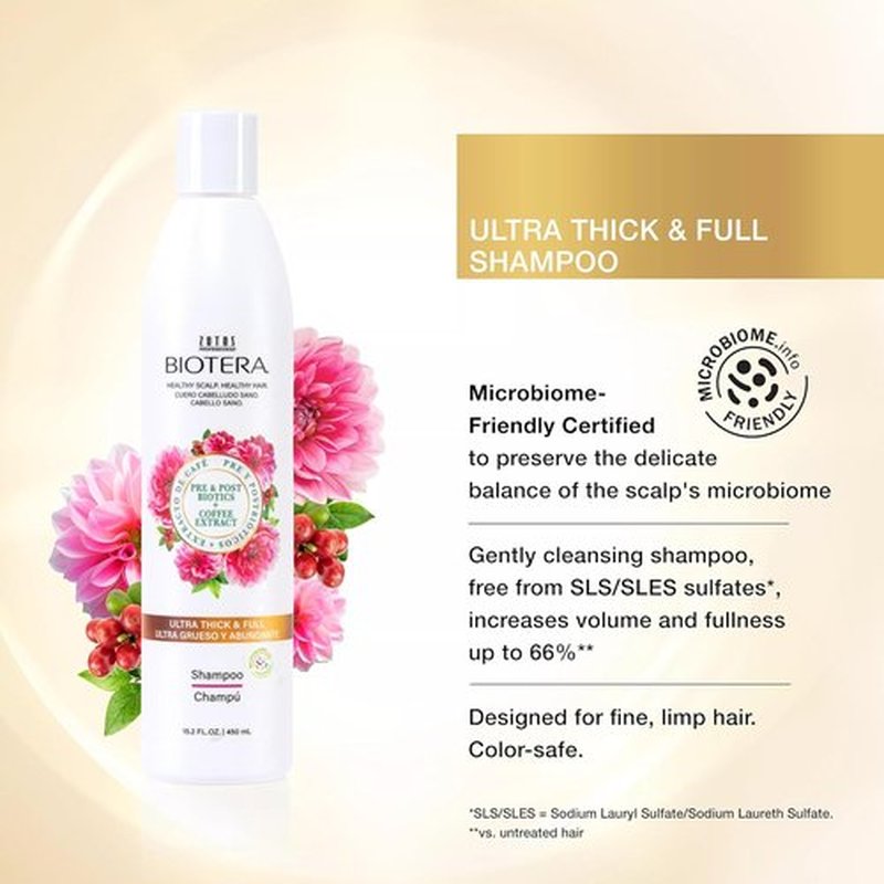 Biotera Ultra Thick Volumizing Shampoo - Boosts Volume for Fine Hair | Vegan, Paraben-Free, Color-Safe
