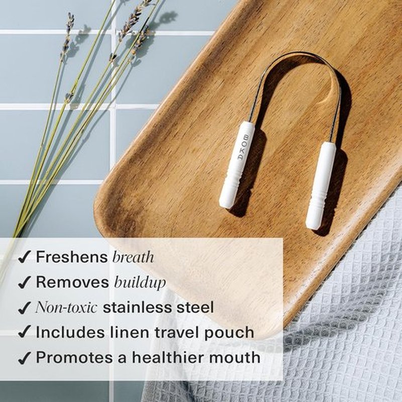 Boka Tongue Scraper - Stainless Steel Tongue Cleaner with Travel Case & Linen Pouch for Fresh Breath
