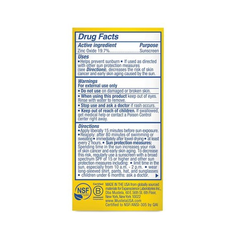 Mustela Baby Mineral Sunscreen Stick SPF 50 - Ultra Sheer, Water Resistant & Fragrance-Free | 0.6 oz.