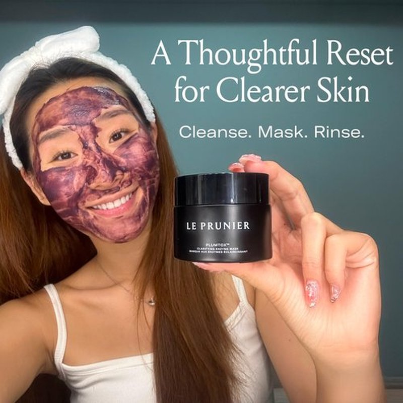 Le Prunier Plumtox™ Clarifying Enzyme Face Mask | Gentle Exfoliating AHA BHA PHA Treatment with Midnight Muir® Plum Extract | Hydrating Brightening Pore Refining Vegan Clean Skincare | 2 fl oz