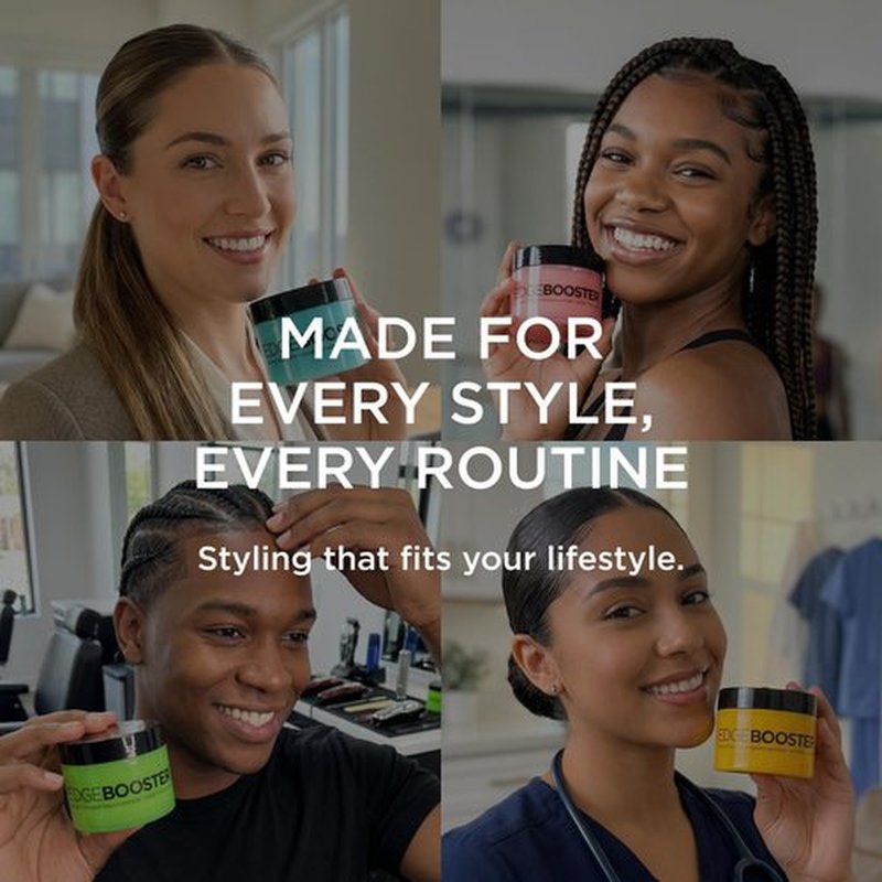 Style Factor Edge Booster Strong Hold Water-Based Pomade | Formulated with Argan Oil for Moisture & High Shine | Long Lasting Edge Control Gel | Lemon Candy, 3.38 oz