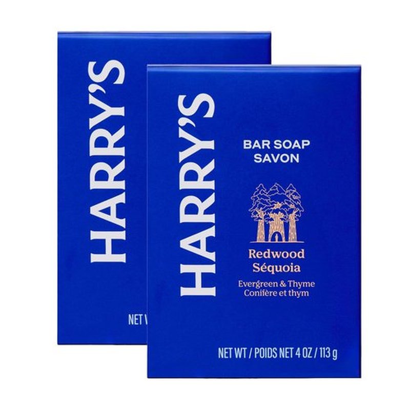 Harry's Bar Soap for Men - Redwood Scent, 4 Oz Body Soap Bars | 2 Pack for Fresh Clean