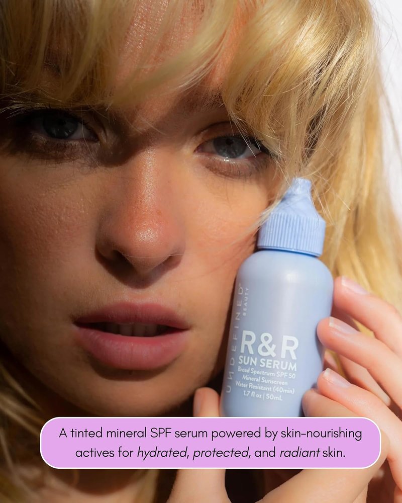 Undefined R&R Sun Serum SPF 50 PA++++ | Mineral Sunscreen with Niacinamide & Blue Light Defense - Light Tint