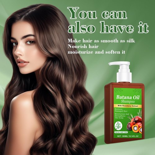 Batana Oil Shampoo -Promote Hair Growth,Rosemary Shampoo,Nourishes Scalp, Reduces Breakage & Adds Shine,Reduces Hair Loss (Batana Shampoo-(10.1 fl oz))