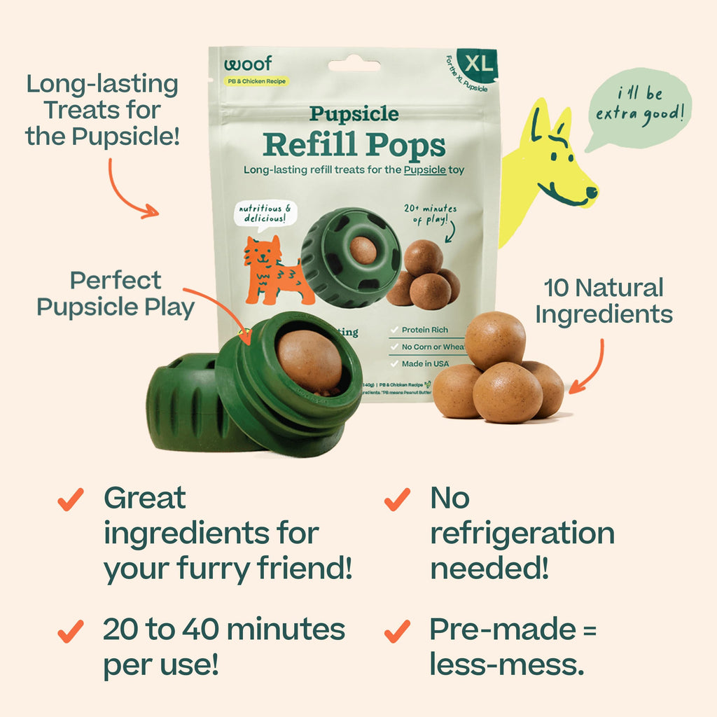 WOOF Pupsicle Chicken Refill Pops Dog Treats, XL, 5 Count, 2 Pack