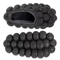 Jaeynow Massage Bubble Slides Women,Funny Lychee Spa Slippers for Men Indoor and Outdoor Non-Slip Bath Shower Shoes Bedroom House Gym Basketball Slides Sandals(Fuzzy Black 39/40)