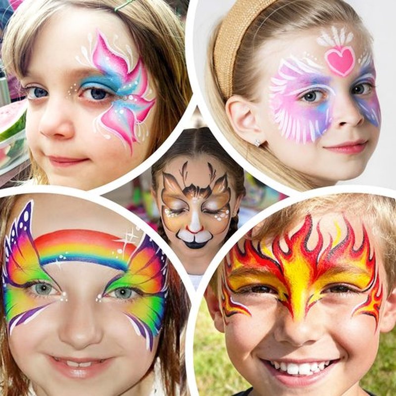 69 Colors Face Painting Kit for Kids - Non-toxic water-activated paint palette with glitter makeup palette, stencils, brushes, Gems, puff. for Kids Party Cosplay Halloween Christmas Carnival.