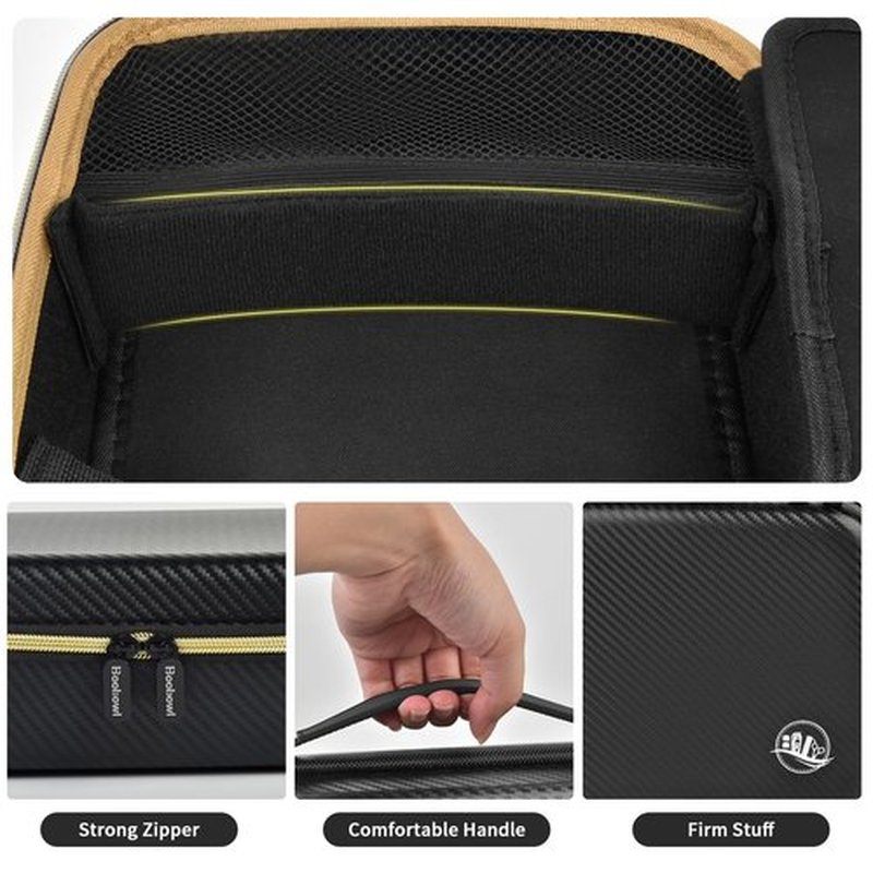 Boobowl Barber Accessories Bag for Clippers and Supplies, Mens Hair Trimmers Box, Portable Clipper Storage Holder for Hair Cutting, Guard Grooming Kit and Barbers Supplies (Bag Only)-Dark Black