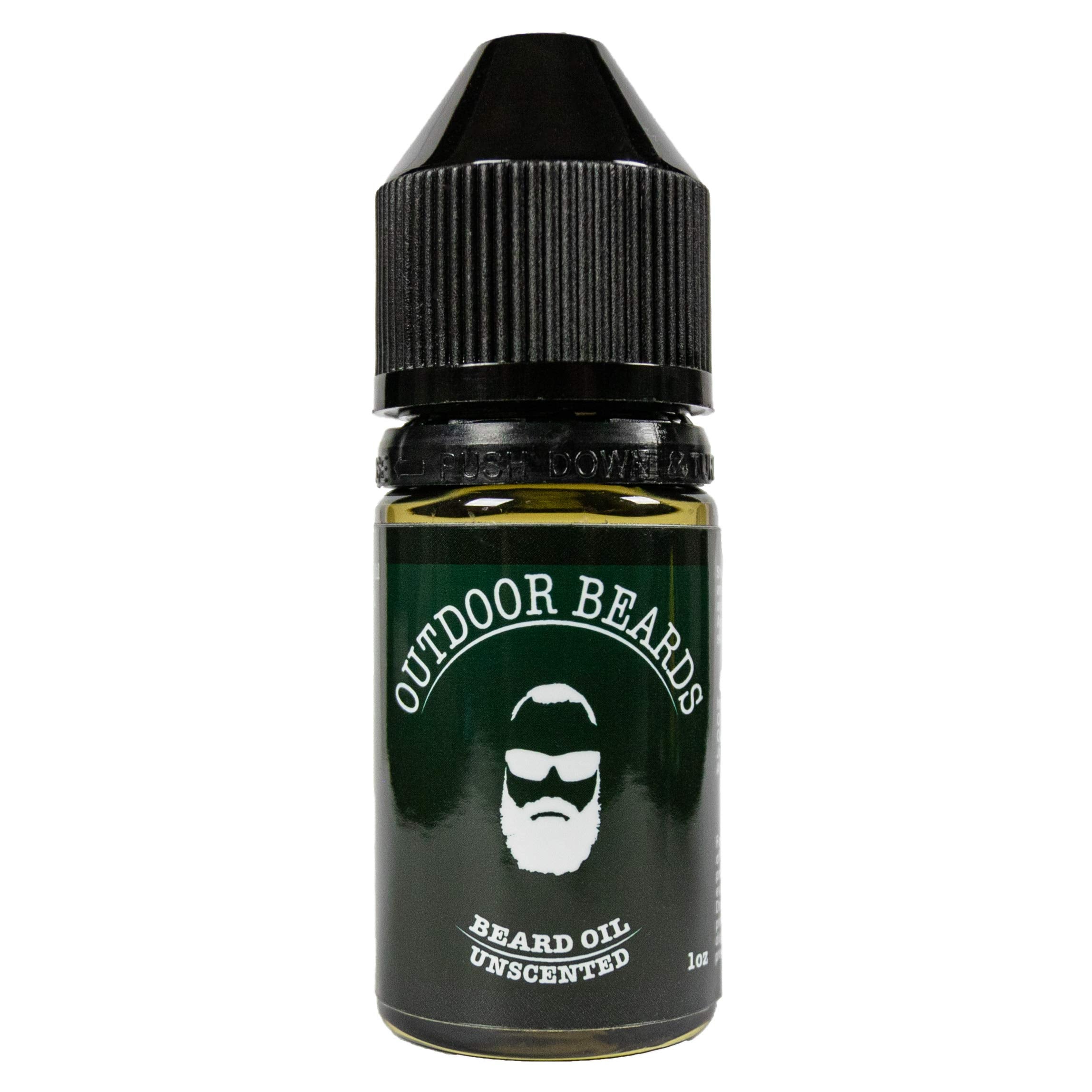 Outdoor Beards 1 oz Beard Oil | Infused Beard Oil to Support Beard Softness & Beard Growth | Naturally Scented Oil for Beard Care | Daily Use Beard Oil (Unscented)