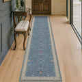 Hazo Haus 10ft Non-Slip Hallway Runner Rug - Washable & Waterproof Blue 2x10 Kitchen Floor Mat | Modern Boho Décor