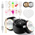 2Pcs 3D Sculpting Nail Gel & Chrome Nail Powder Kit: Unleash Your Creativity with Stunning 3D Designs & Dazzling Chrome Finishes 3D Molding Gel and Chrome Powder for Gel Nails for Nails Art