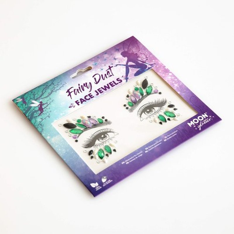 Face Jewels by Moon Glitter - Festival Face Body Gems, Crystal Make up Eye Glitter Stickers, Temporary Tattoo Jewels (Fairy Dust)