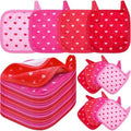 Frienda Heart Makeup Remover Cloths - 24 Pcs Reusable Microfiber Towels | Soft 6" x 6" Washable Pads for Galentine's Day Gifts