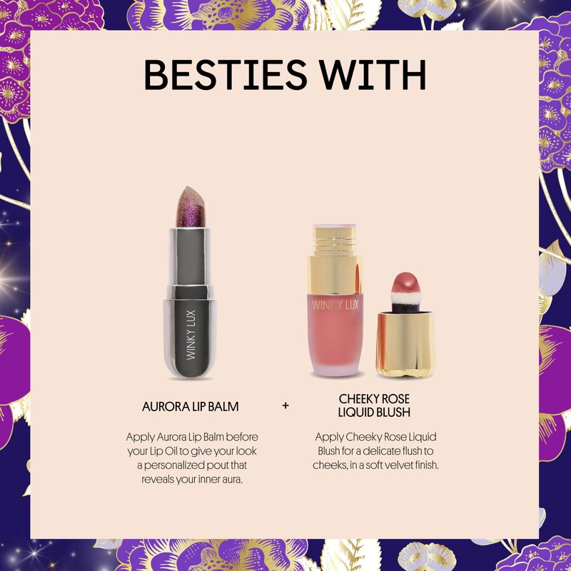 Winky Lux In The Stars Lip Oil - Silky Shine & Hydrating Non Sticky Lip Gloss, Infused with Golden Stars & Nourishing Jojoba Oil, with Soft Vanilla Scent