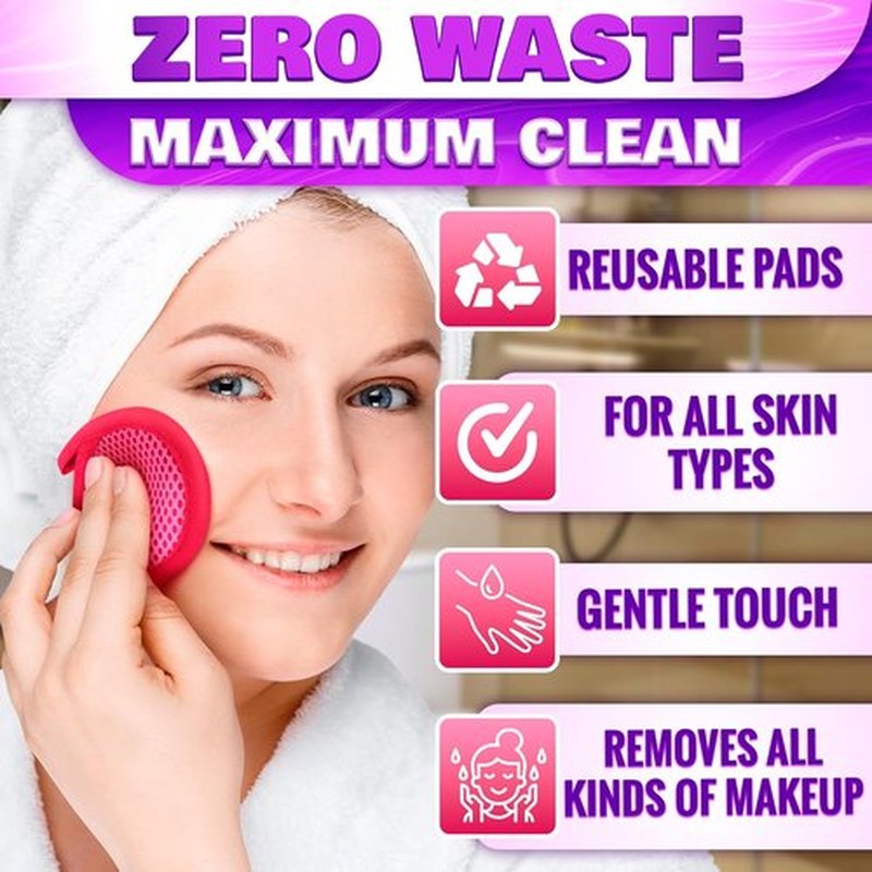 Skiennix 2-in-1 Face Scrub Pads - Reusable Microfiber Makeup Remover Cloths | 3 Pcs for Eyes, Lips & Neck