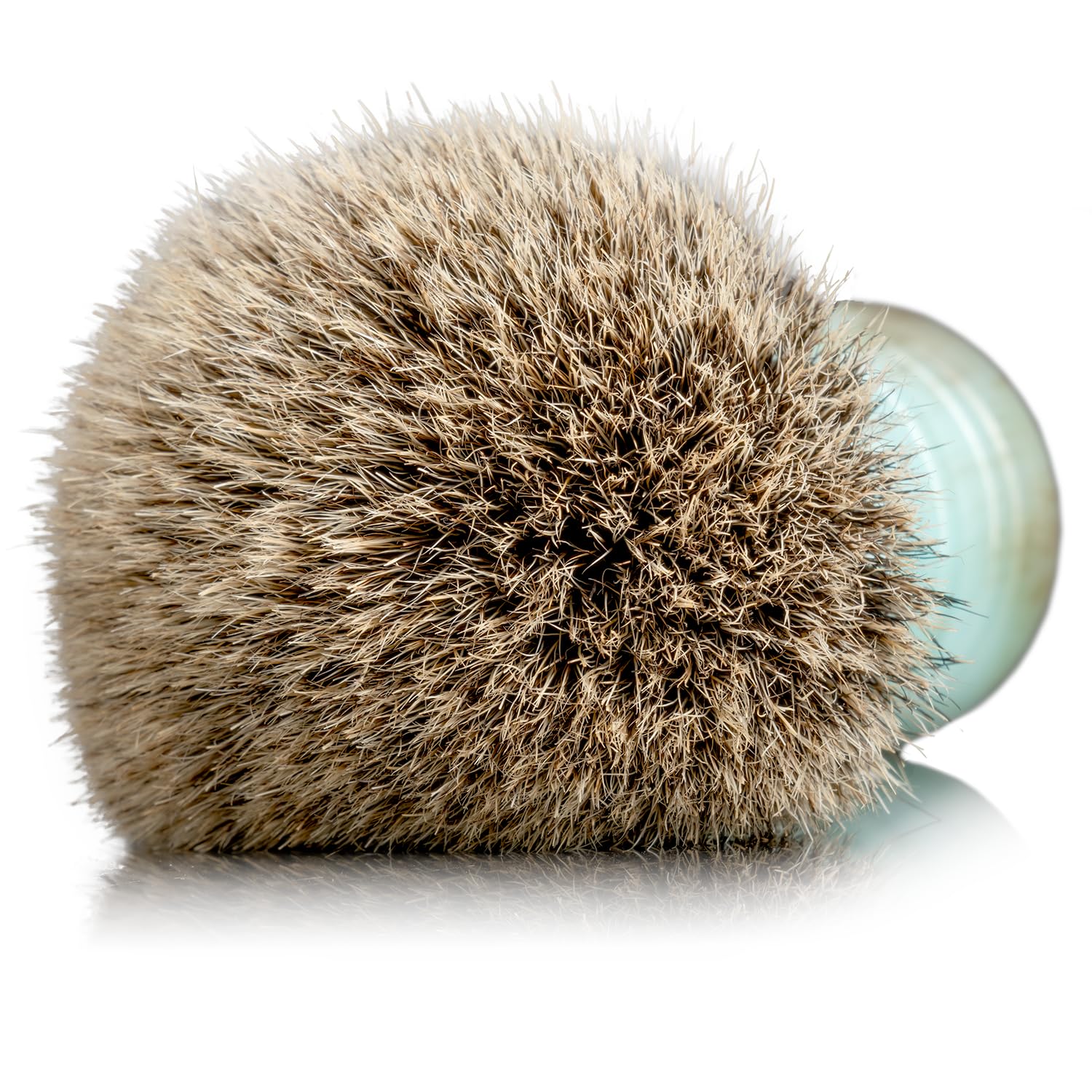 Lather & Wood Shaving Brush for Men- Premium 100% Badger Hair - High End Blue Agate Resin Handle